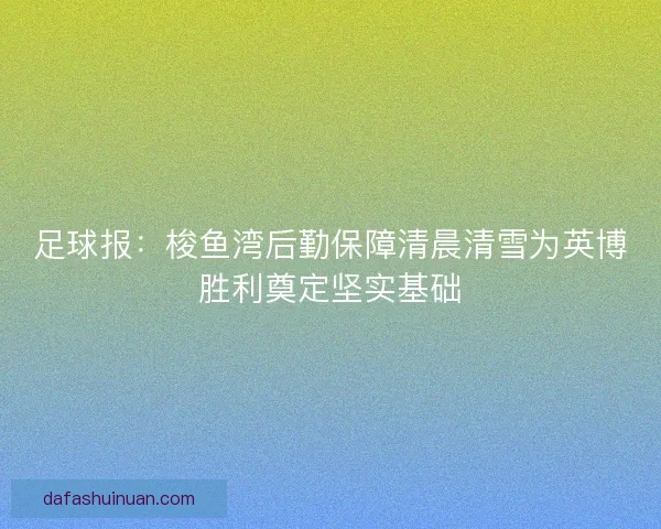 足球报：梭鱼湾后勤保障清晨清雪为英博胜利奠定坚实基础